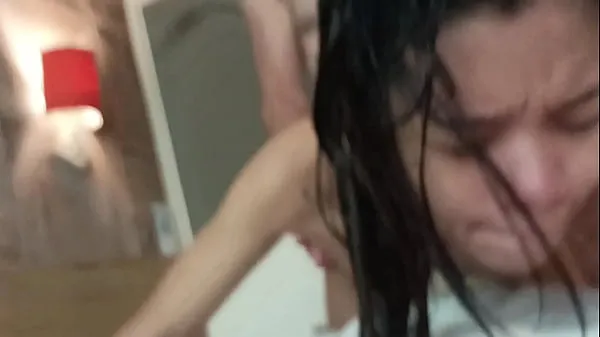 Little sweetie cannot handle white dick but still gets doggy style and load of cum on stomach and neck Video baharu besar