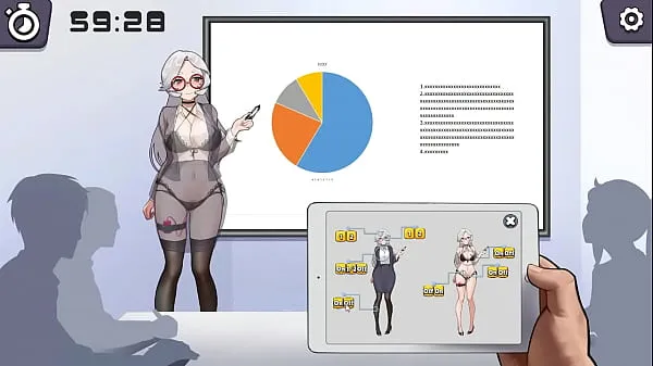 Silver haired lady hentai using a vibrator in a public lecture new hentai gameplay Video baharu besar
