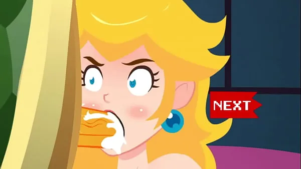 Big Princess Peach Very sloppy blowjob, deep throat and Throatpie - Games new Videos