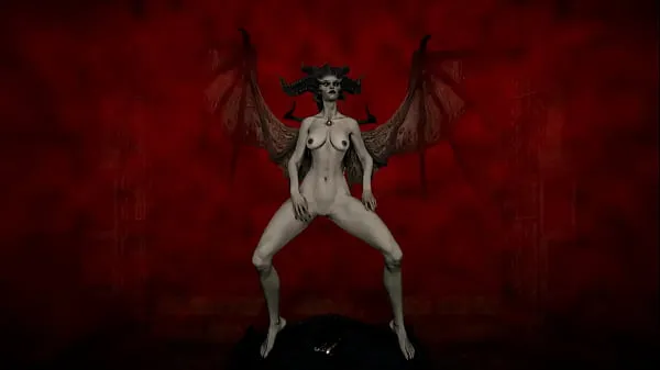 Veľké Lilith, fit succubus gyrating sensually in cave nové videá
